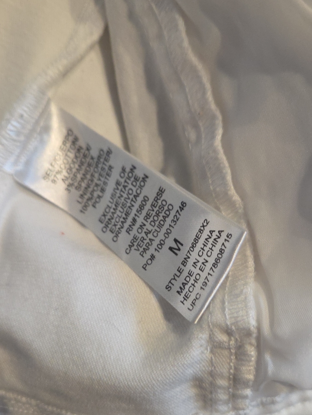 Democracy 3/4 Ruched Sleeve Button Up White Denim Jacket Top Optic White Medium - Picture 6 of 8